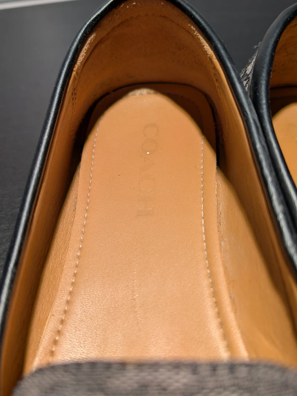 COACH Women's Gray Signature Canvas Loafers